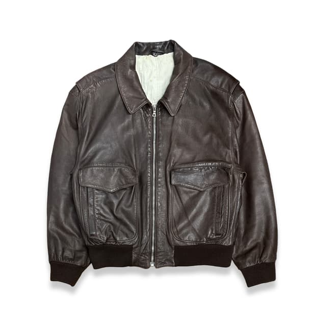 90s HUGO BOSS A-2 레더 자켓 XL