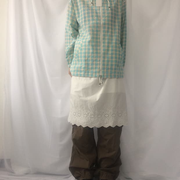 Check pattern hood zip up