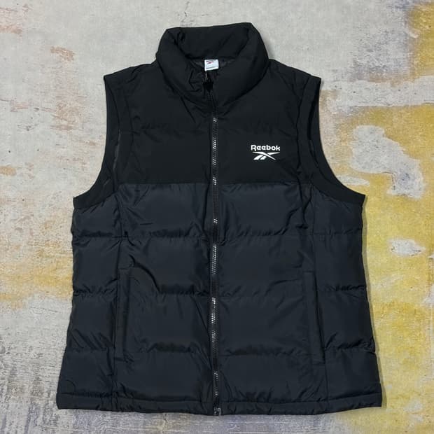 리복 신형 블랙 패딩조끼 m