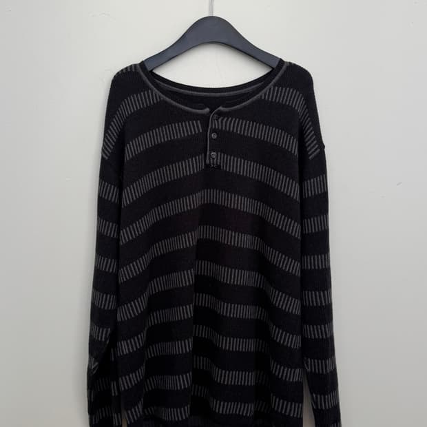 포터클래식 보더 니트 헨리넥