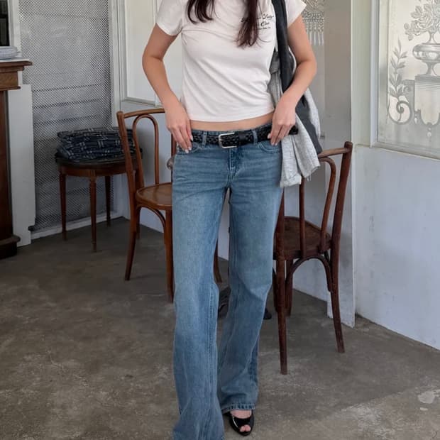 글로니 로데오 진 데님 워시드 블루 L