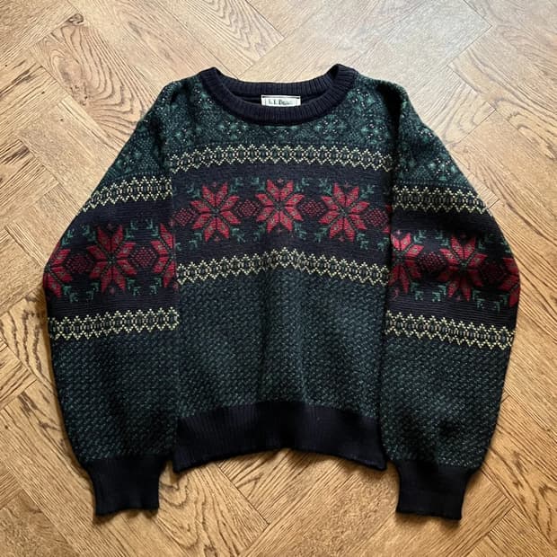 [S]90's 엘엘빈 아일랜드제 노르딕 패턴 울 니트