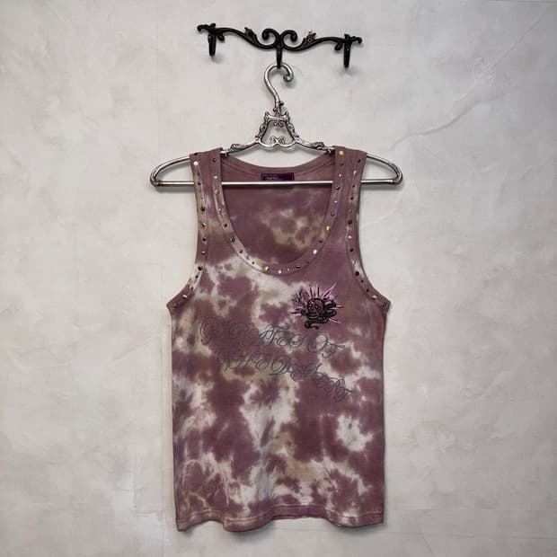 Indi pink tie dye skull lettering 슬리브리스