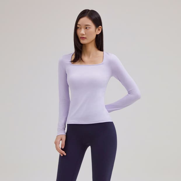 안다르 에어터치 스퀘어넥 롱슬리브 (솔리드블랙)