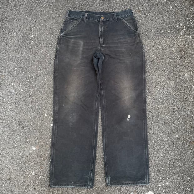 OG 빈티지 칼하트 B11 BLK 싱글니 카펜터 팬츠