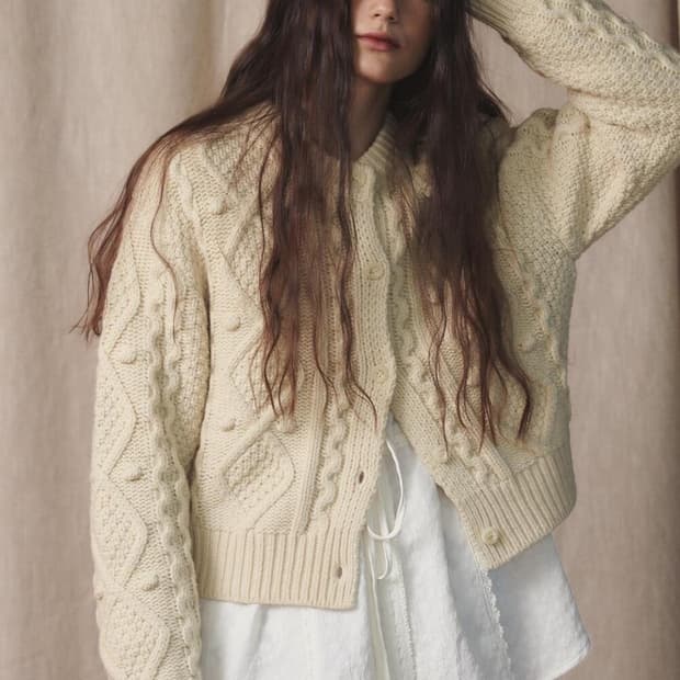 OURSAALTY 아우어솔티 빈티지 케이블 가디건