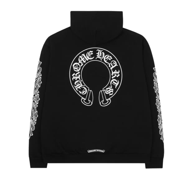 [XL] 크롬하츠 홀스슈 플로랄 후드 블랙