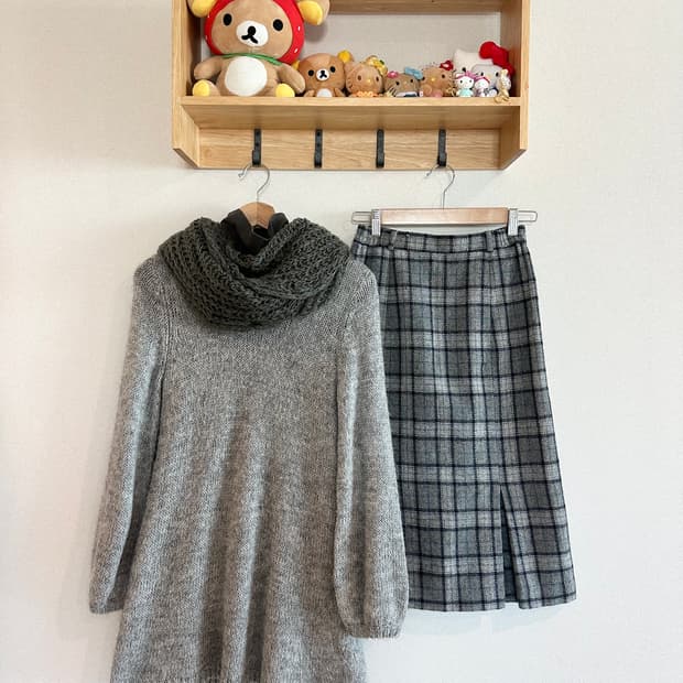 jpn 모리걸 하구미 스즈코 너드 아오이유우 레이어드 코디세트