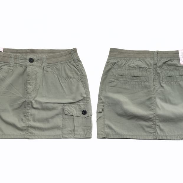 베이지 카고 미니 스커트