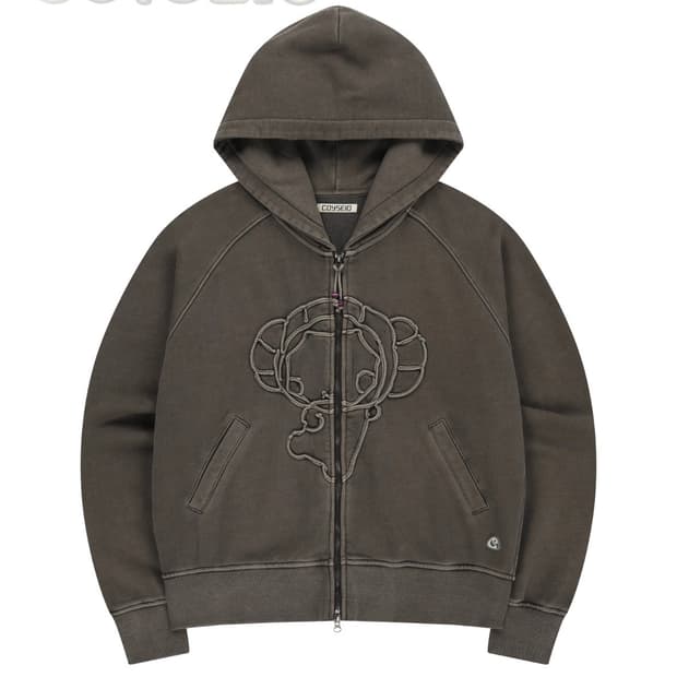 코이세이오 TAPE HOOD ZIP-UP ASH BROWN