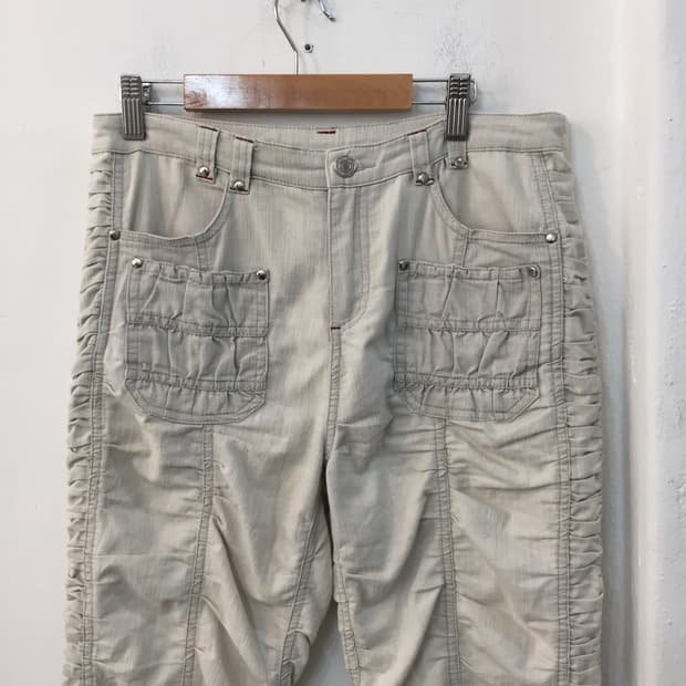 빈티지 셔링 8부 팬츠