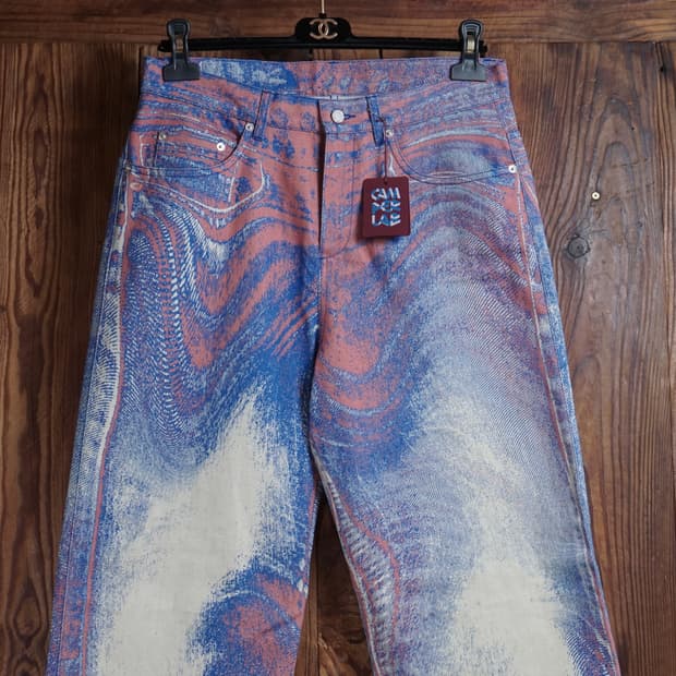 캠퍼 랩 멀티컬러 데님팬츠