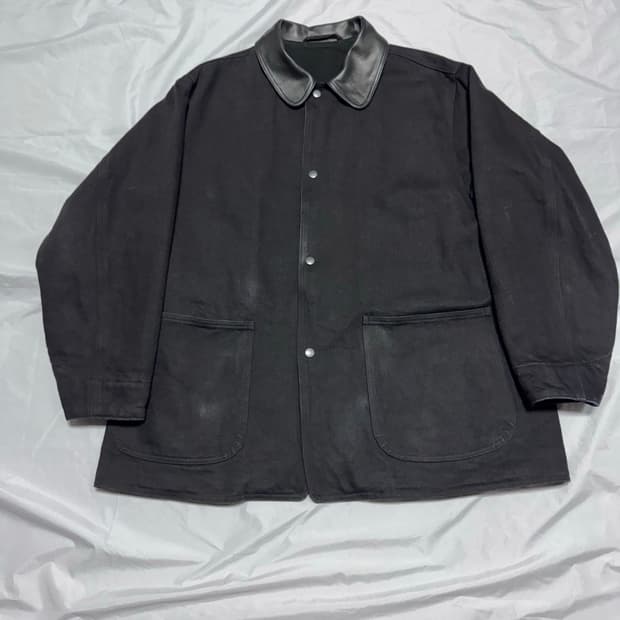 [2] 코모리 24AW 데님 레더 워크 자켓 블랙