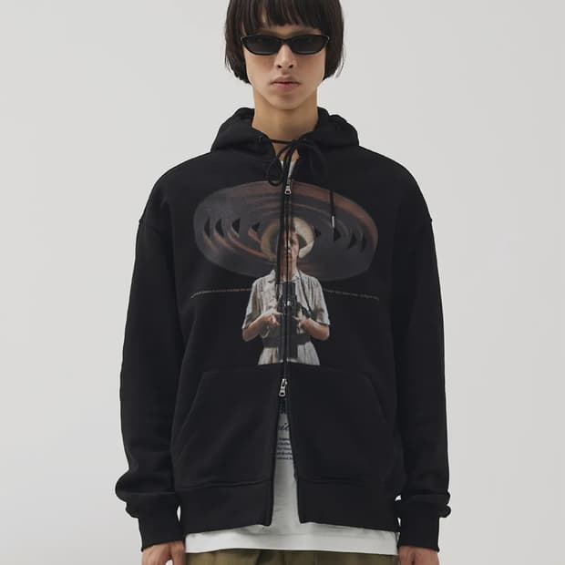 마틴플랜 블랙 후드 집업 L