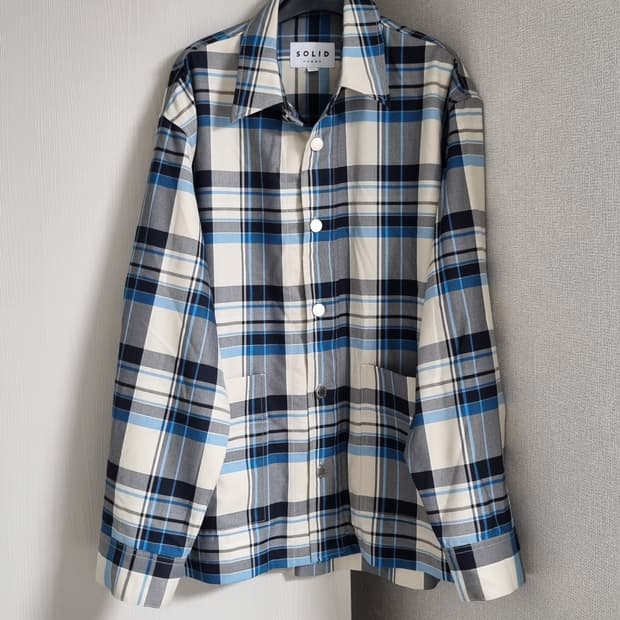 솔리드옴므 체크셔츠 자켓