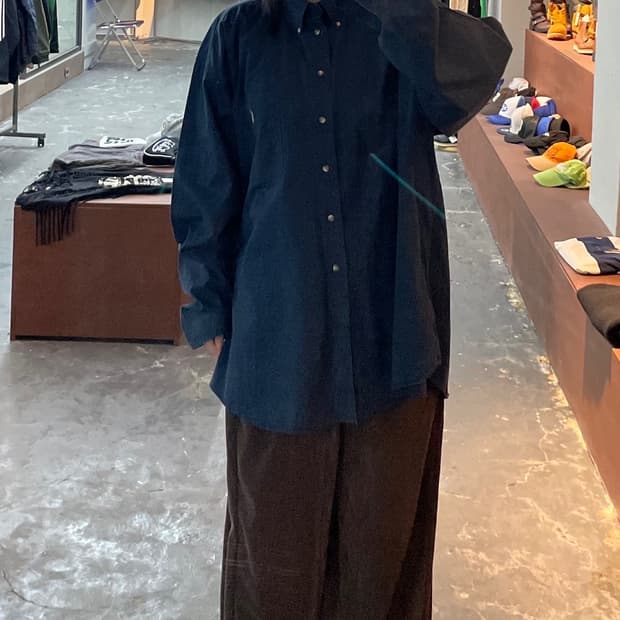 폴로 랄프로렌 오버사이즈 네이비 셔츠 H1043