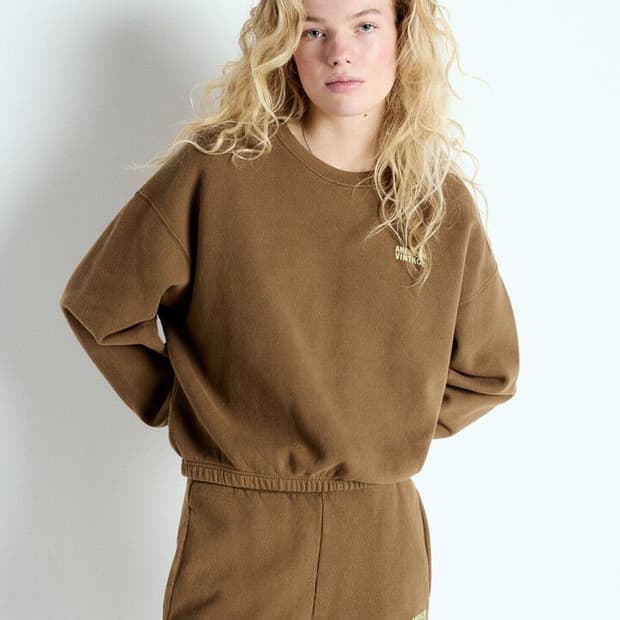 아메리칸빈티지 브라운 크롭 스웻