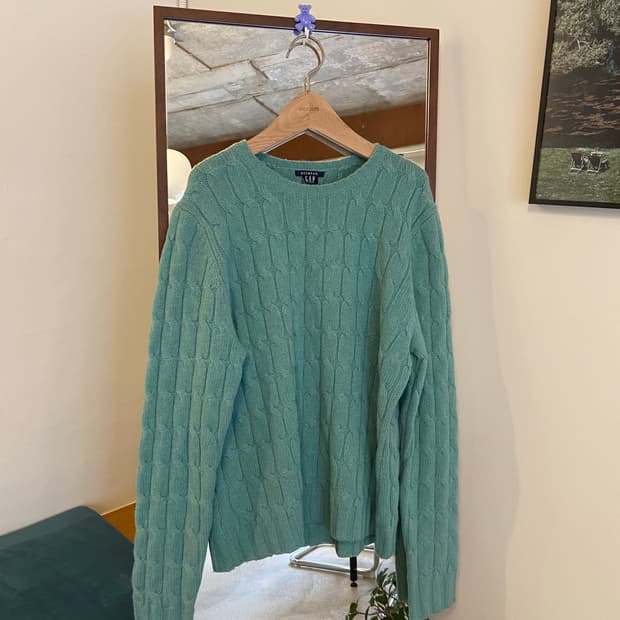 GAP 갭 케이블 니트 스웨터 민트