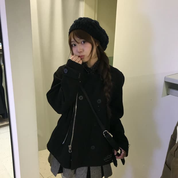 버버리 무채색 니혼진 더블코트 코디세트