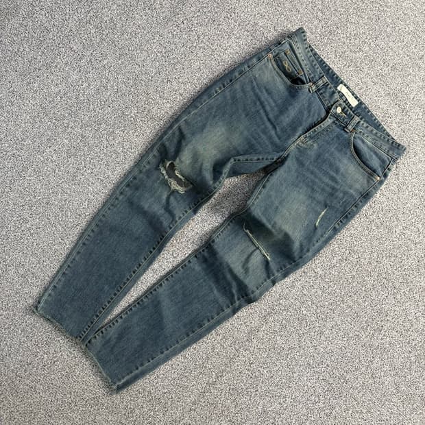 M 33 플랙 데님 청바지 찢청 0623J2