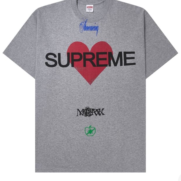 슈프림 어나운싱 헤더그레이 티셔츠