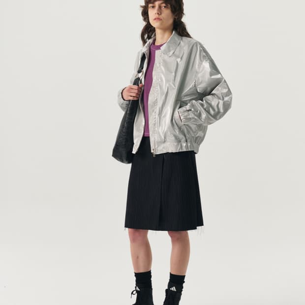 아유서울 실버 블루종 자켓