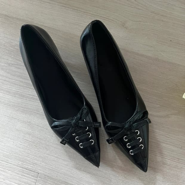 레이스업 키튼 미들힐 펌프스 220-225