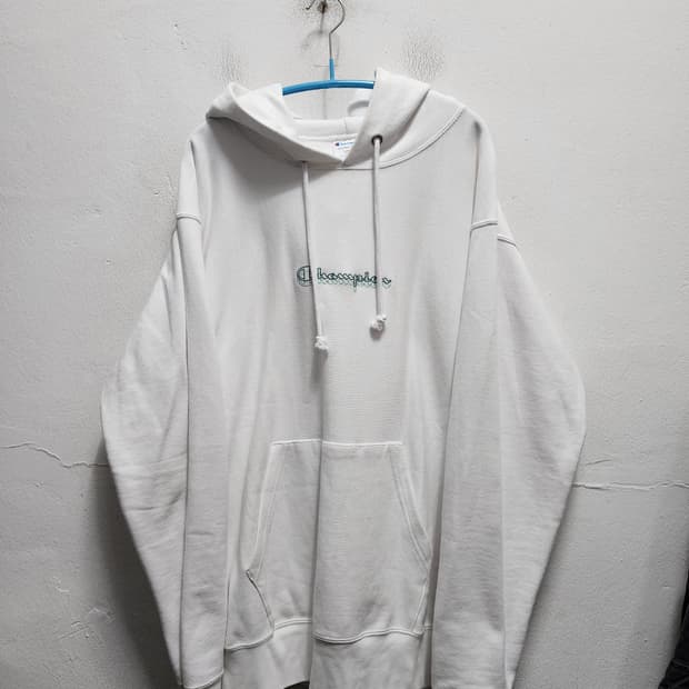 챔피온 리버스위브 더블로고 후드티