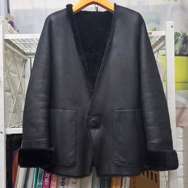 로보 여성 양면무스탕 슬림55 양가죽 양털 리버시블 무스탕 AD36