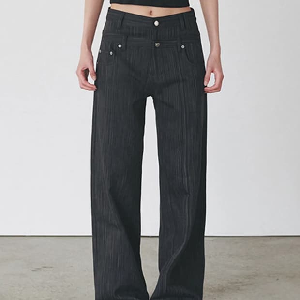 오데스 더블 웨이스트 팬츠 (닝닝 나나 착용) 2사이즈