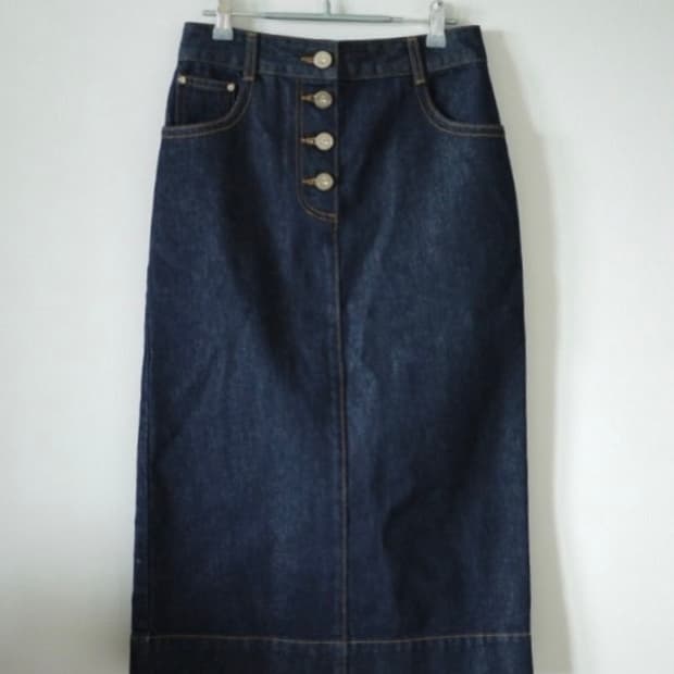 비비안 웨스트우드 오브 자수 데님 롱 스커트