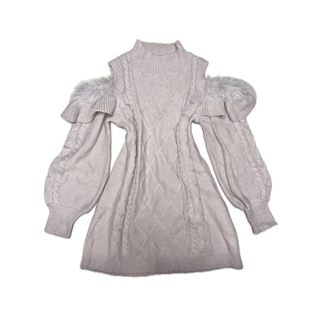 오프숄더 페어리 퍼 니트 라떼갸루 히메갸루 오네갸루 로걀 크루빈티지