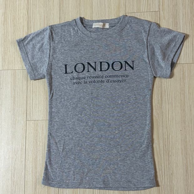 그레이 레터링 반팔티