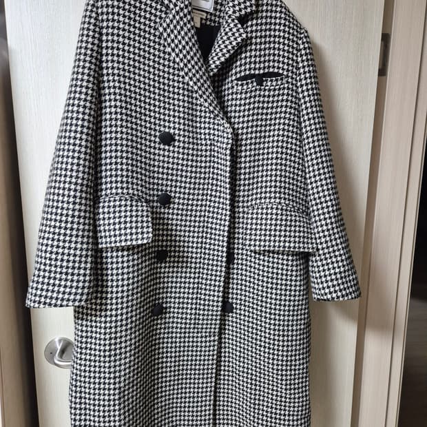 오버듀플레어 하운드체크 코트 오버핏 코트 여성