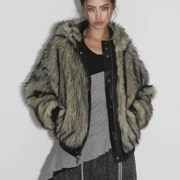 Sandric REVERSIBLE FUR LEATHER JUMPER