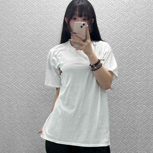 길단 빈티지 스트릿 스몰로고 캐주얼 반팔티 XL C10630