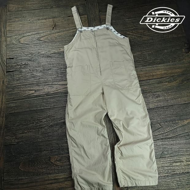 [디키즈] 얇은 코튼 멜빵 바지 오버롤 베이지 M19460