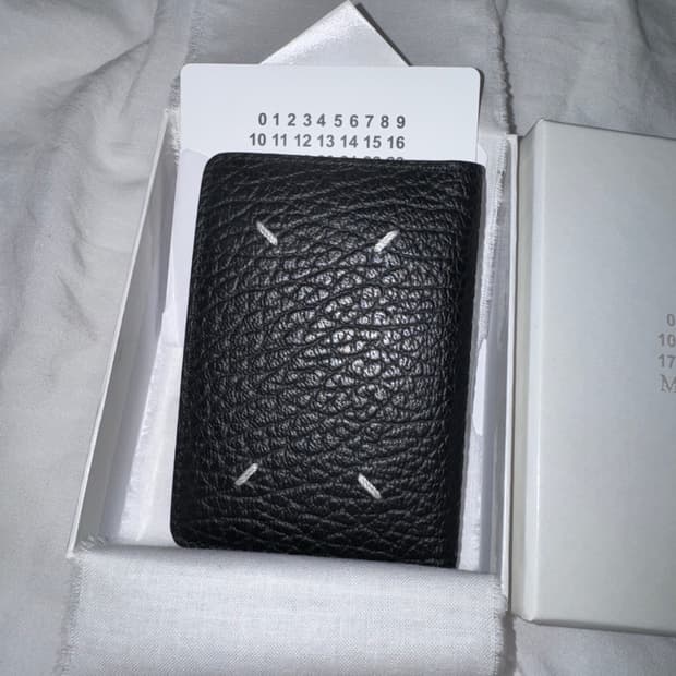 카드 지갑 ) 메종 마르지엘라 보빈 레더 카드 홀더 블랙