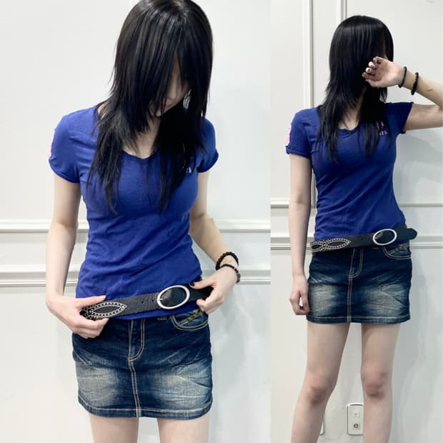 [POLO ASSN]Slim Fit Navy Tee
