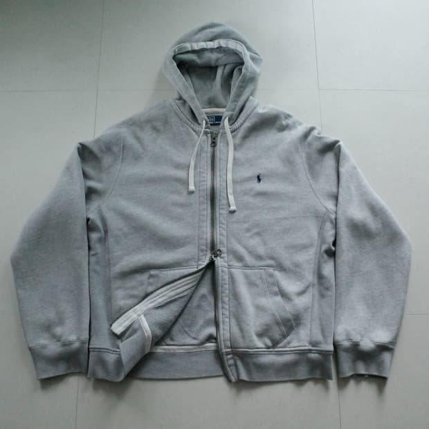 90s 올드 폴로 두산 투웨이 풀써멀 후드집업 XXL