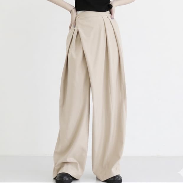 하이웨이스트 와이드 랩 슬랙스(s)