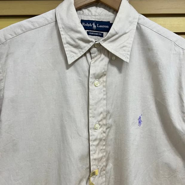 랄프로렌 남성 연베이지 코튼반팔셔츠