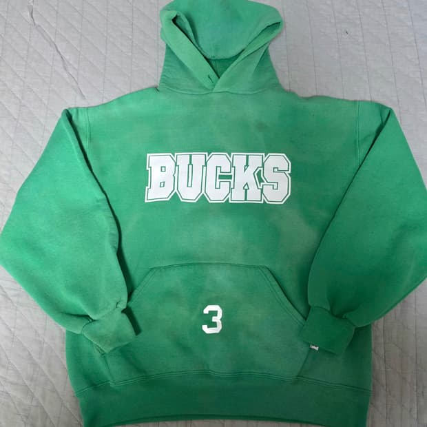 [L] 90s 빈티지 러셀 애슬레틱 라이트 그린 후드티 후디 썬페이드