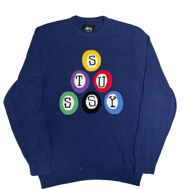 스투시 빌리아드 8볼 스웨터 니트 L