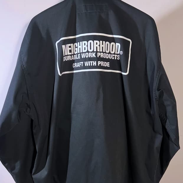 네이버후드 로고 블랙 워크자켓 블루종 23SS 시즌 블랙