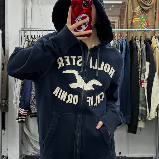 홀리스터 네이비 후드집업