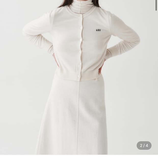 ore 오어 크루넥 가디건 에크루