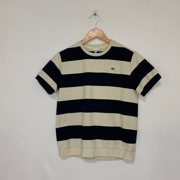 라코스테 키즈 빈티지 볼드 스트라이프 반팔 티셔츠