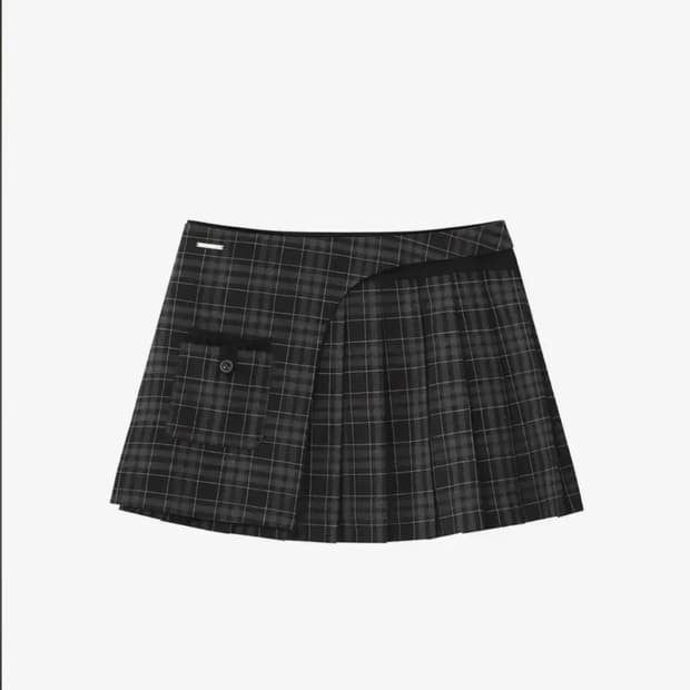 미세키서울 포켓 레이어드 체크 스커트