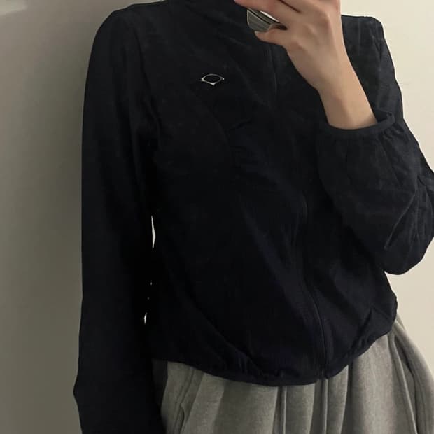 미스치프 와플 집업 네이비